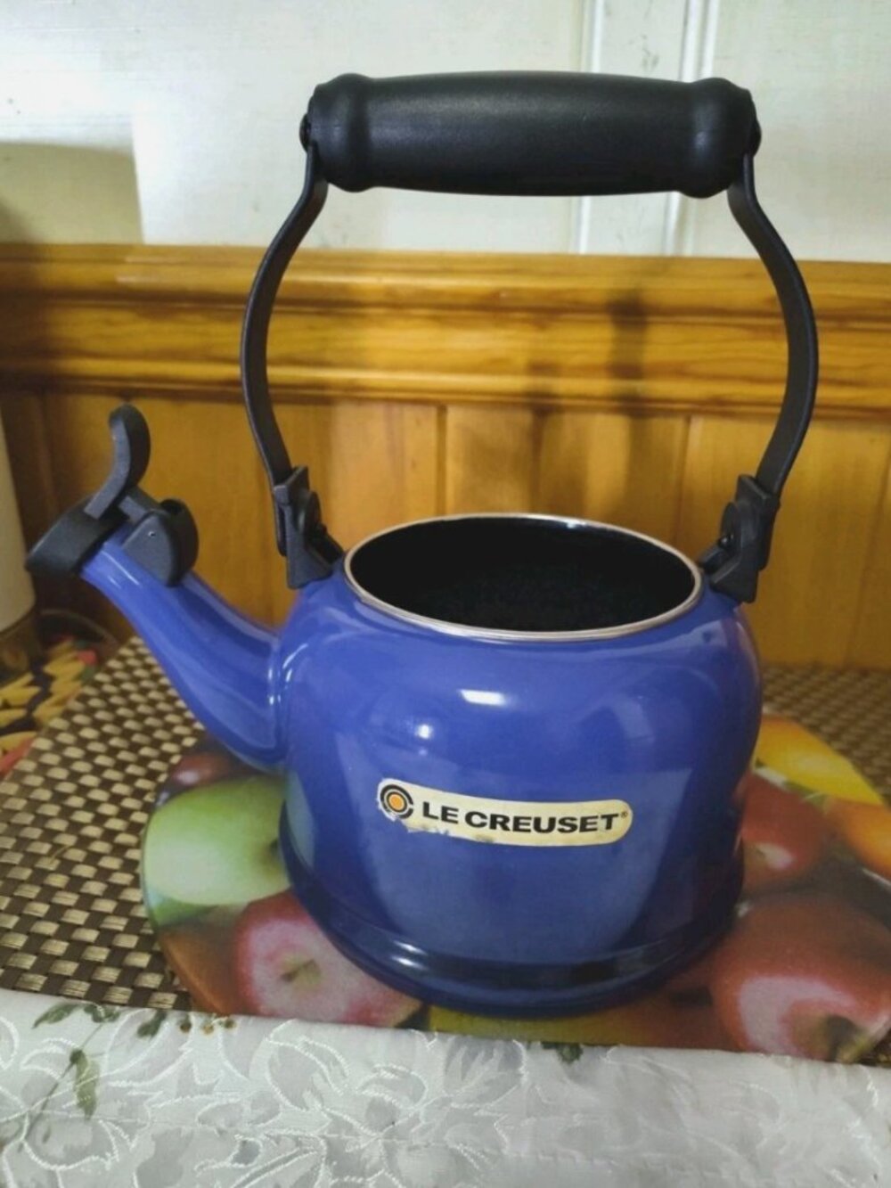 Le Creuset Classic Kettle Teapot Enamel on Steel Blue 1.25 Quartz Missing Parts